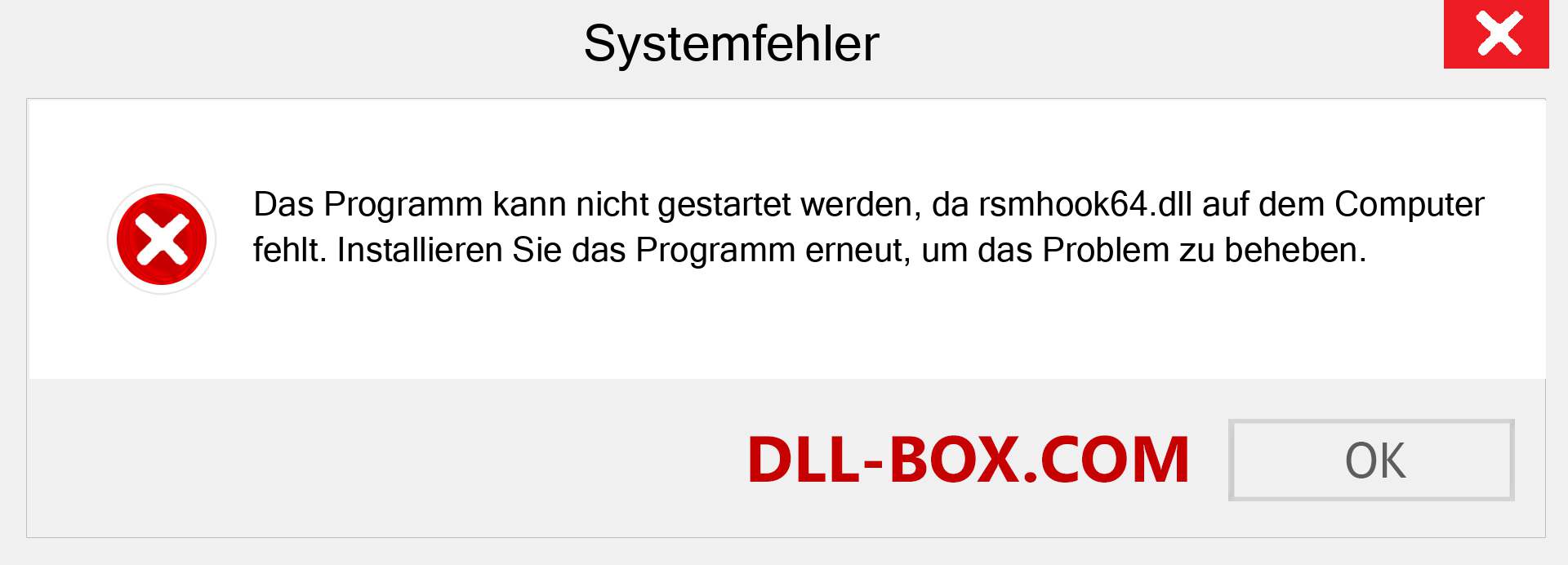 rsmhook64.dll-Datei fehlt?. Download für Windows 7, 8, 10 - Fix rsmhook64 dll Missing Error unter Windows, Fotos, Bildern